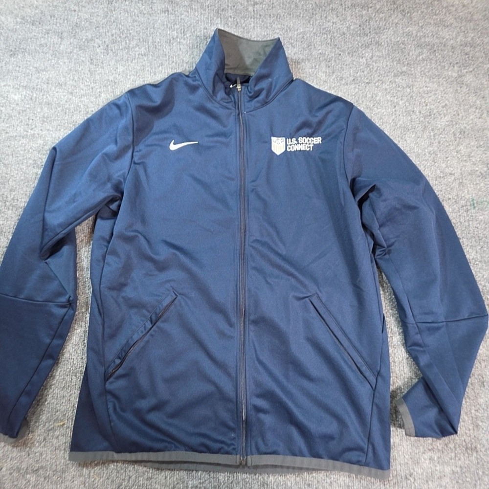 U.S. Soccer Connect Jacket Mens Medium Blue Soccer Football Nike Full Zip Top